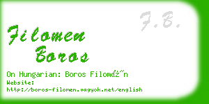 filomen boros business card